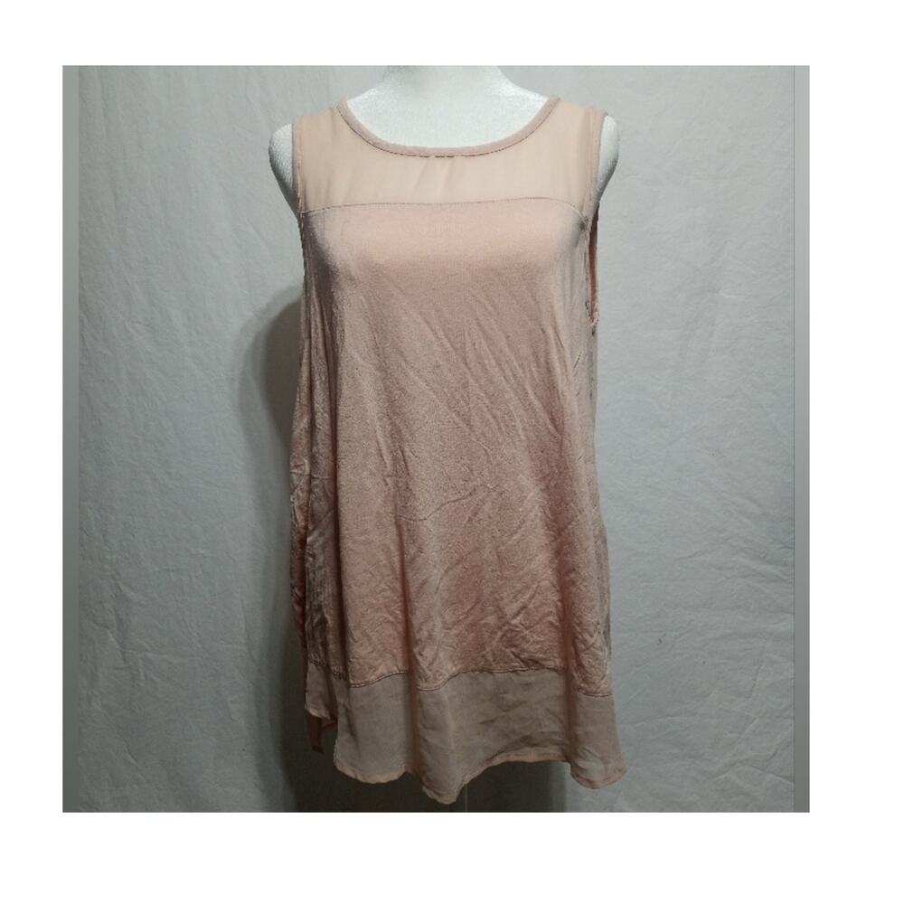 Vince Camuto Blush Pink Tank Top Sheer Top And Hem Size Medium